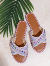 Multicolored Rivet Bliss: Stylish Flat Sandals for Fashionable Ladies