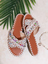 Multicolored Rivet Bliss: Stylish Flat Sandals for Fashionable Ladies