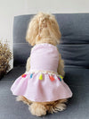 Pamper Your Paws: Pet Adorable Vacation Style Pink Striped Bubble Checkered Jumpsuit