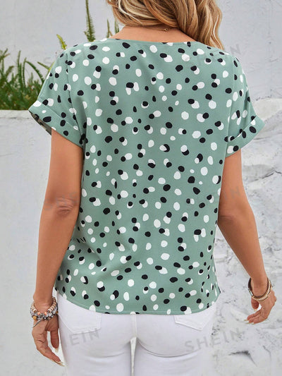 Women's Chic Polka Dot Batwing Sleeve Blouse - Perfect for Summer!