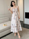 Blooming Beauty: Floral Print Empire Waist Spaghetti Strap Dress