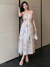 Blooming Beauty: Floral Print Empire Waist Spaghetti Strap Dress