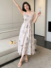 Blooming Beauty: Floral Print Empire Waist Spaghetti Strap Dress