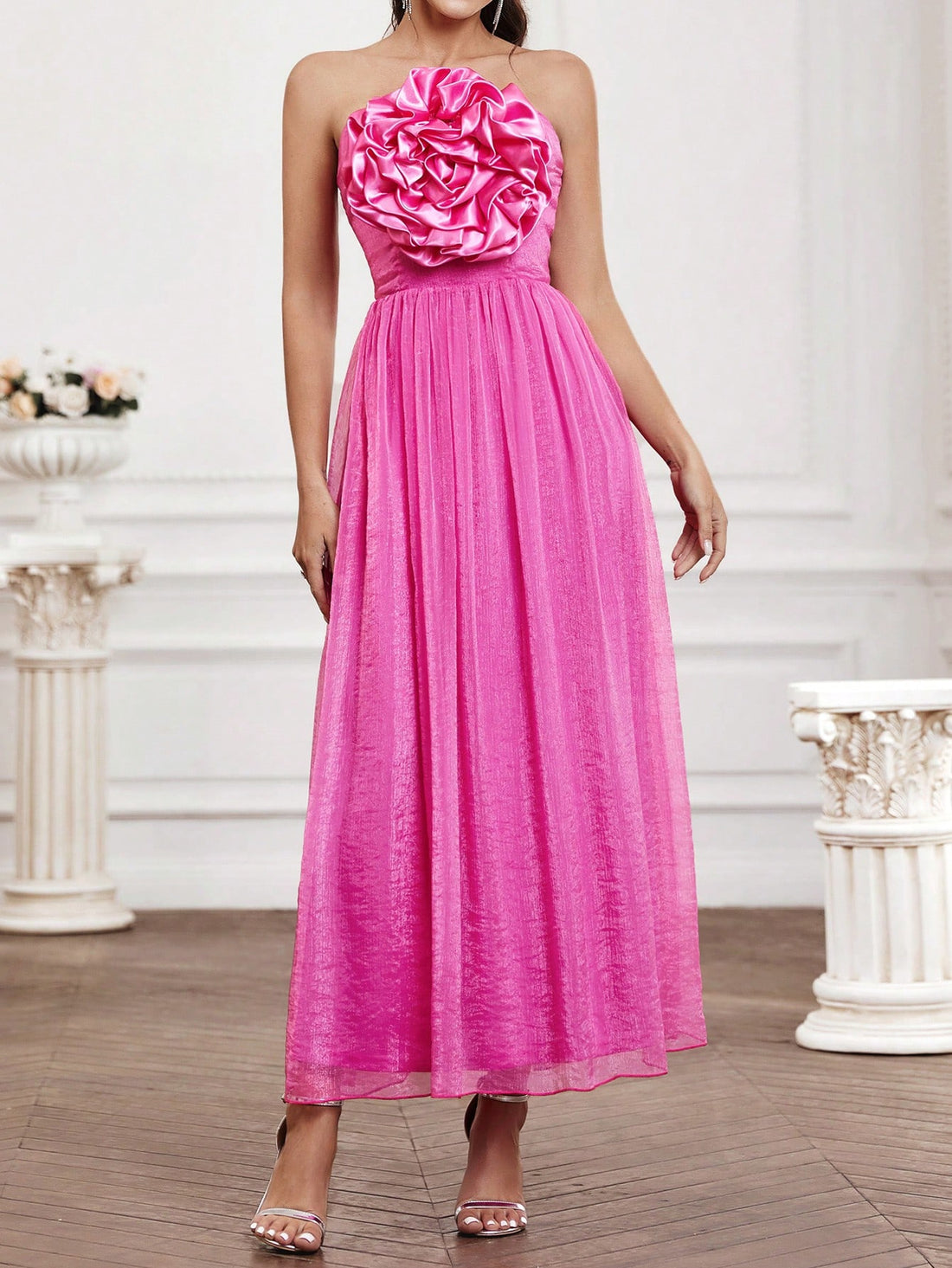 This Dreamy Lace Pleated Dress is the perfect statement piece for this Spring/Summer season. Crafted with delicate lace and elegant pleats, it effortlessly blends style and comfort. Elevate your wardrobe with this timeless dress that will make you stand out with its stylish design.