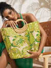 Chic Leaf Pattern Tote Bag for Your Fashionable Vacation