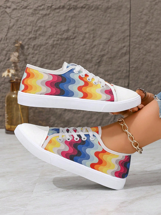 These Colorful Comfort canvas <a href="https://canaryhouze.com/collections/women-canvas-shoes?sort_by=created-descending" target="_blank" rel="noopener">sneakers</a> offer style and comfort in one. With a large size for ultimate comfort, you'll be walking in style all day long. The colorful design adds a pop of personality to any outfit. Perfect for those who want to make a statement with their footwear.