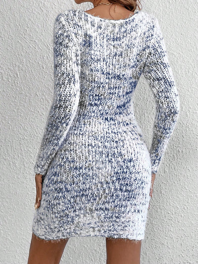 Essence of Elegance: Space Dye Bodycon Sweater Dress