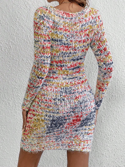 Essence of Elegance: Space Dye Bodycon Sweater Dress