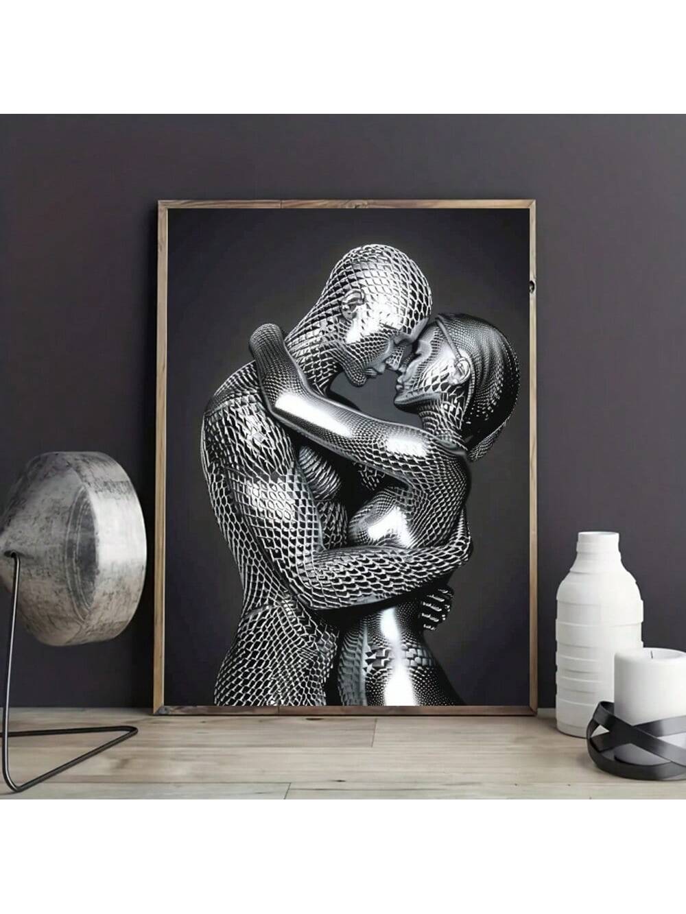 Elevate your home décor with our Modern Nordic Style Steel Couple Canvas Poster. This ideal wall art for bedrooms, living rooms, and kitchens boasts a sleek, minimalist design that adds a touch of sophistication to any space. Crafted from high-quality steel, this canvas poster is both durable and stylish, perfect for those seeking a modern and timeless aesthetic.