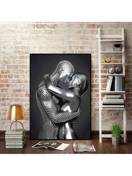 Stylish Steel Couple Canvas Poster: A Modern Art Piece for Every Room in Your Home