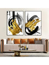 Chic Contemporary Calligraphy Wall Art Trio in Gold, Black, & White - Perfect for Living Room or Bedroom Decor