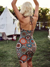 Vacation Chic: Print Tie Backless Halter Bodycon Dress