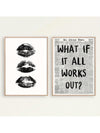 Bold and Beautiful Set of 2 Kiss Lips Art Canvas Posters for Girl's Room Decor