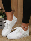 British Style White Leather Lace-Up Sneakers: Fashionable and Breathable Student Shoes