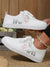 British Style White Leather Lace-Up Sneakers: Fashionable and Breathable Student Shoes