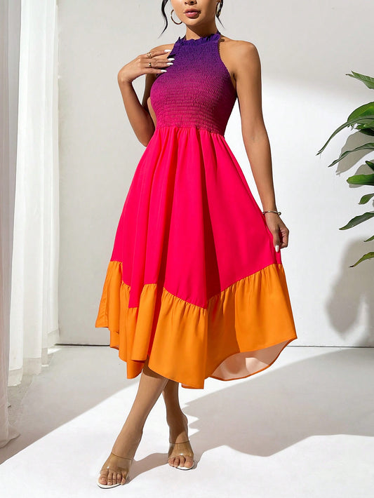 Enhance your summer wardrobe with the Summer Dream: Gradient Halter Backless <a href="https://canaryhouze.com/collections/women-dresses" target="_blank" rel="noopener">Dress</a>. Made with a halter neckline and backless design, this dress is perfect for warm weather and adds a touch of elegance to any outfit. Its gradient pattern adds a unique touch, making you stand out in any occasion.