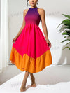 Summer Dream: Gradient Halter Backless Dress