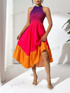 Summer Dream: Gradient Halter Backless Dress