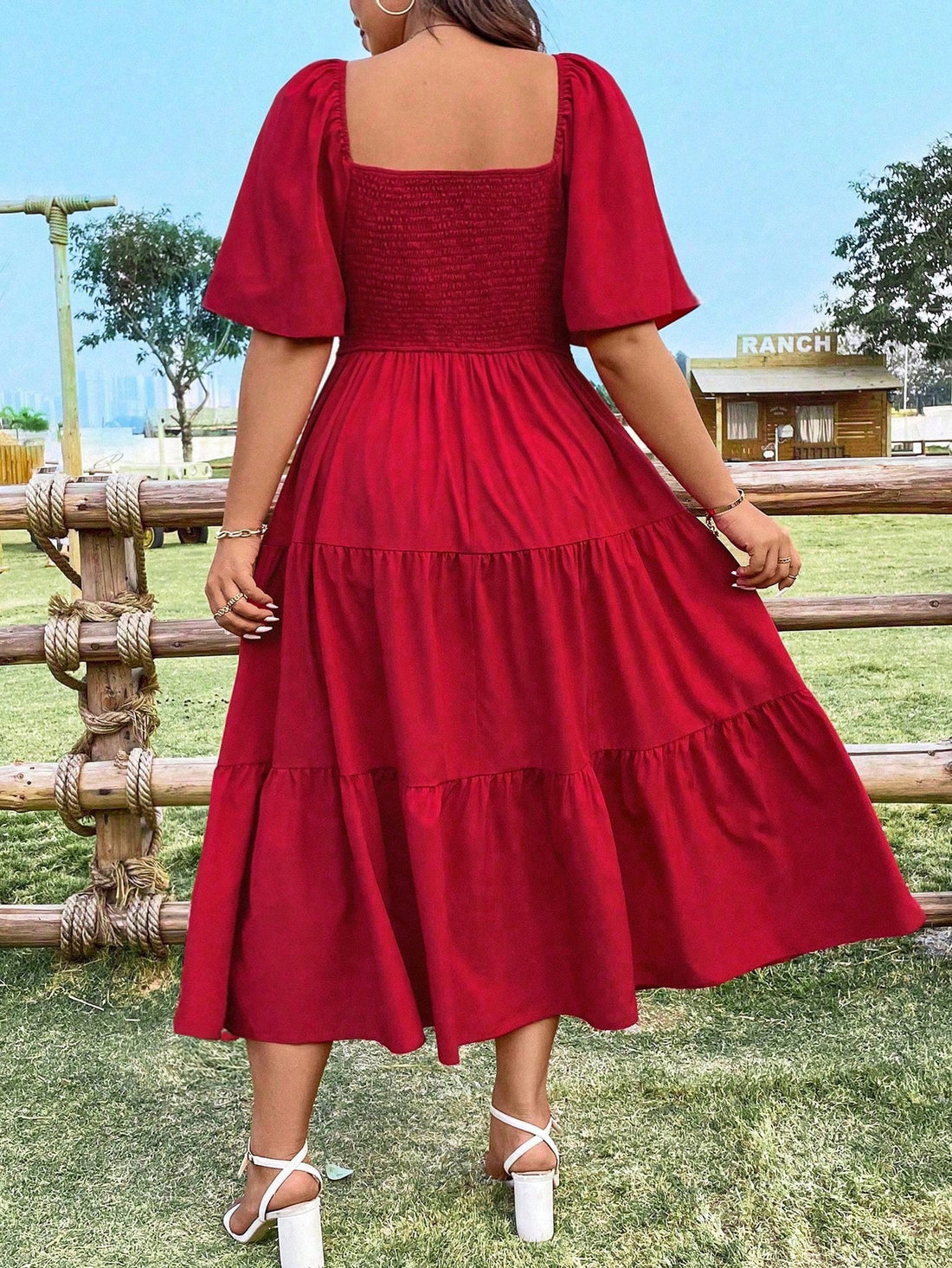 Celebrate the new year in style with our Chic Plus-Size Embroidered Maxi Dress! This elegant dress features a sweetheart neckline and intricate embroidery, perfect for any classy celebration. Stand out and feel confident in our trendy and flattering design. (Outfit goals achieved!)