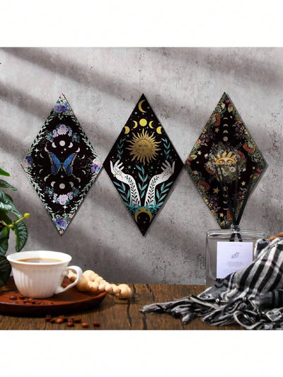 6pcs Rustic Bohemian Gothic Phase Wall Art Decor: Classic Style