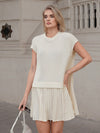 Effortlessly Chic: Drop Shoulder Pleated Hem 2-In-1 Dress