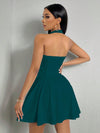 Flaunt Your Figure: Women's Solid Color Halter Neck Dress