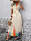 Chic and Stylish: Women's Gradient Color Batwing Sleeve Pleated Dress