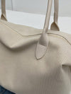 Creamy Corduroy Chic: Large Capacity Tote Bag for Women