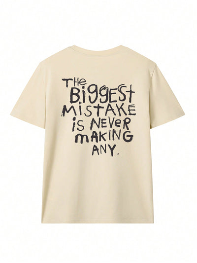 Express Yourself with our Slogan Print Drop Shoulder T-Shirt!