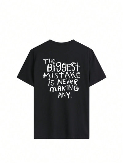 Express Yourself with our Slogan Print Drop Shoulder T-Shirt!