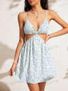 Blooming Beauty Small Floral Print Hollow Out Spaghetti Strap Dress