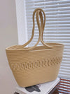 Chic and Practical: Women's Solid Color Woven Straw Tote Bag - Ideal for Daily Use, Vacation, and Leisure