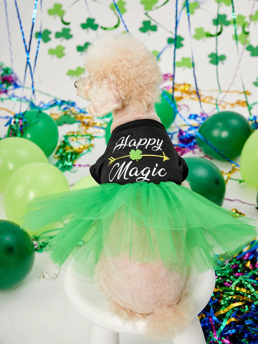 Dress your pet in style with the Lucky Paws St. Patrick's Day Green Mesh Tutu Dress. Made with high-quality mesh fabric, this dress is perfect for celebrating the holiday. Keep your furry friend looking cute and festive while providing them with comfort and durability.