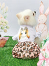 Pet's Easter Bunny Leopard Pattern Printed Layered Skirt Dress