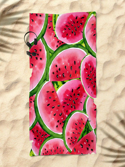 Watermelon Dreams: Ultra-Fine Fiber Beach Towel for Summer Fun