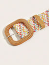 Boho Chic Square Buckle Woven Belt - Perfect for Holiday Style