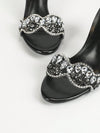 Shimmering Rhinestone Round Toe High Heeled Sandals - Perfect for Parties and Gatherings