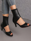 Black Stiletto Sandal Boots: Elevate Your Style with Peep Toe High Heels