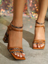 Retro-Chic Chunky Heel Sandals: Perfect for Spring and Summer