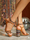 Retro Glam: Women's Double Buckle Chunky Heel Sandals