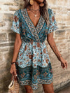 Chic Floral Crisscross V-Neck Dress for Effortless Vacation Style