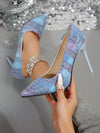 Chic and Elegant Printed Stiletto High Heel Party Dress Shoes