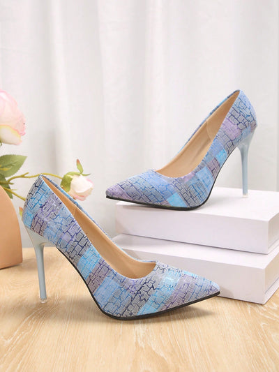 Chic and Elegant Printed Stiletto High Heel Party Dress Shoes