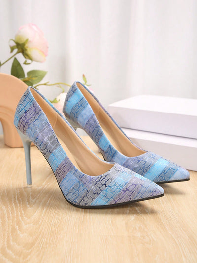 Chic and Elegant Printed Stiletto High Heel Party Dress Shoes