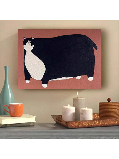 American Cat Canvas Poster: Funny Fat Cat Wall Art for Home Decor