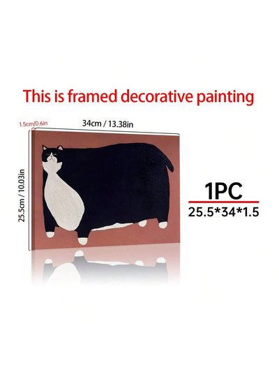 American Cat Canvas Poster: Funny Fat Cat Wall Art for Home Decor