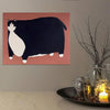 American Cat Canvas Poster: Funny Fat Cat Wall Art for Home Decor