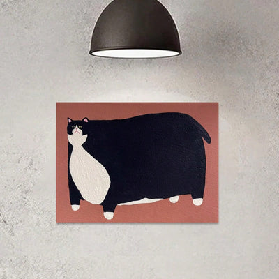 American Cat Canvas Poster: Funny Fat Cat Wall Art for Home Decor