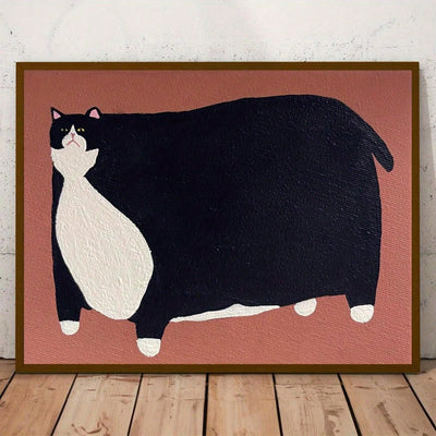 American Cat Canvas Poster: Funny Fat Cat Wall Art for Home Decor