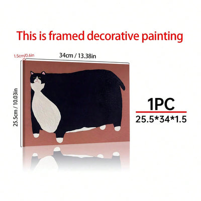 American Cat Canvas Poster: Funny Fat Cat Wall Art for Home Decor